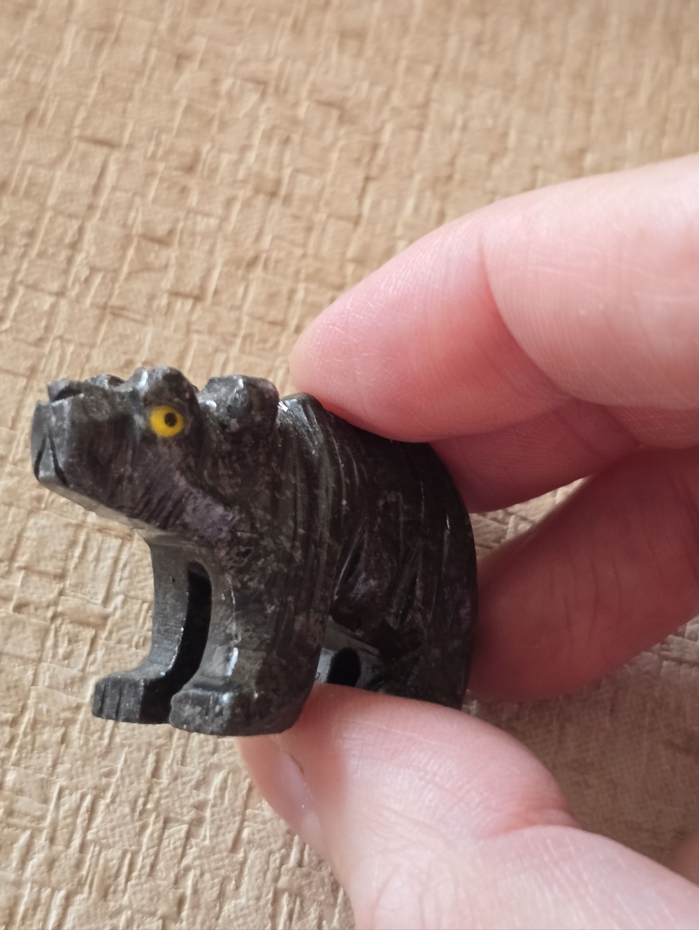 Hand Carved Quartz Bear Figurine - Picture 2 of 4